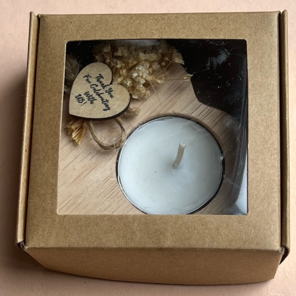 Set of 6 Heart Wood Tealight Candle Holders Flowers Party Wedding Shower Favors - Picture 5 of 6